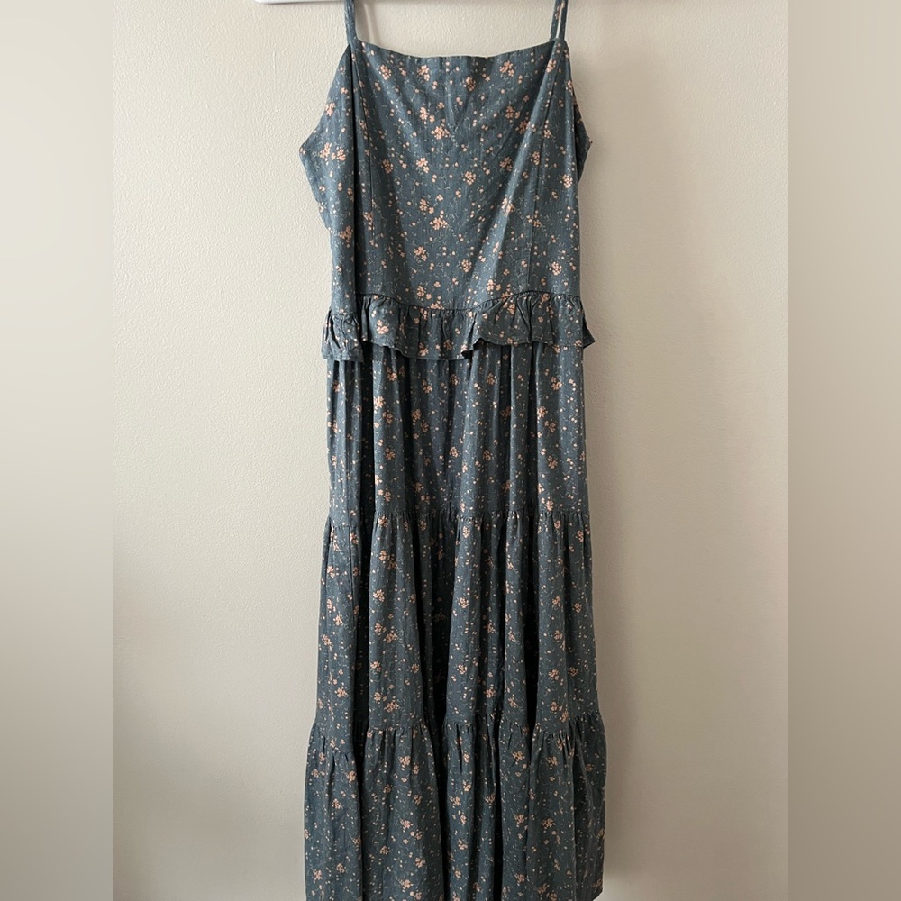 Rylee + Cru Teal Floral Maxi Dress